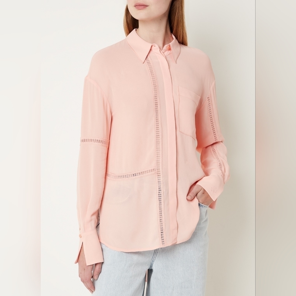 Nwt Ted Baker Agniss Blouse In Dusky Pink $285